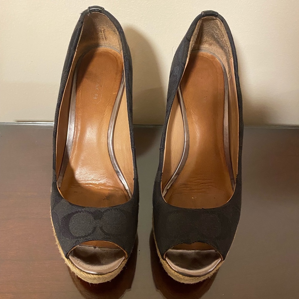 Coach Women's Black Milan Wedge Size 6.5